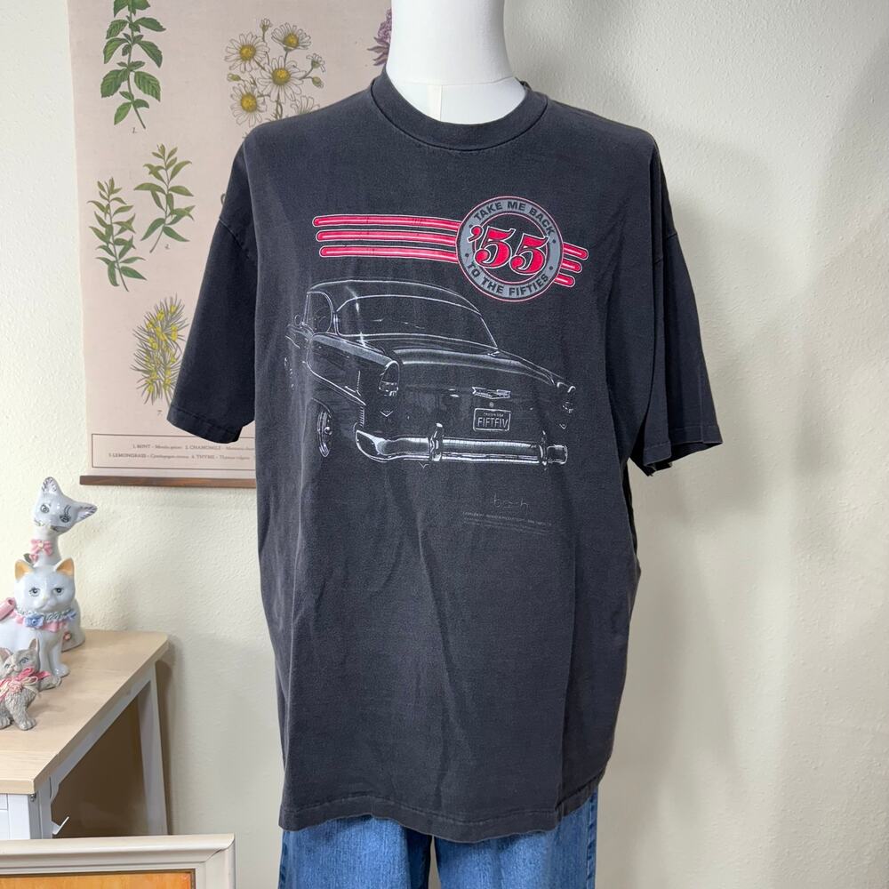 Vintage 90s Chevrolet Take Me Back To 50s Classic Car Single Stitch T-Shirt XXL